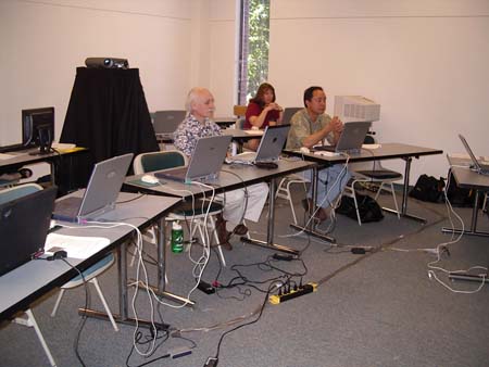 Gene Hall, Brenda Hitchcock, and Troy Otsuka in the first Preconference session of the conference.